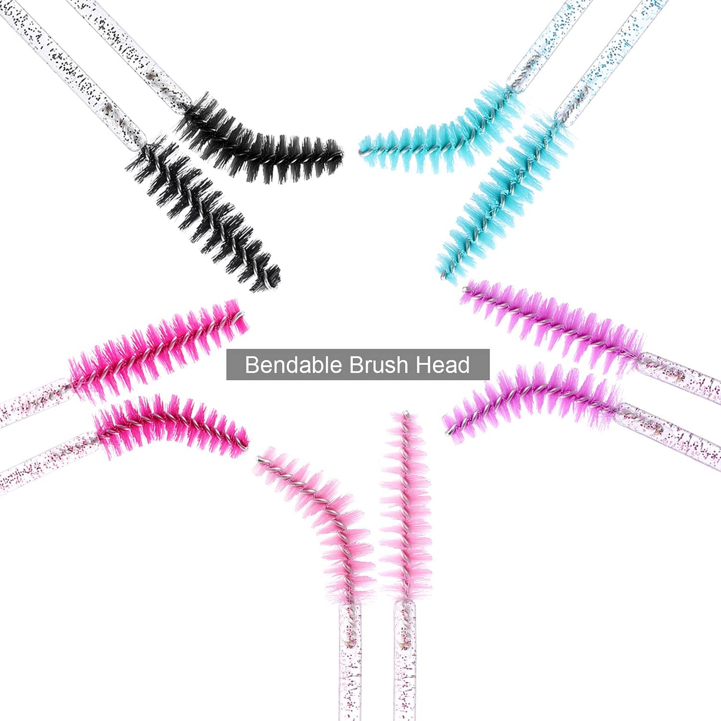 Tbestmax 1000 Disposable Mascara Wands Eyelash Brush Spoolies for Eyebrow Eye Lash Extension Colorful