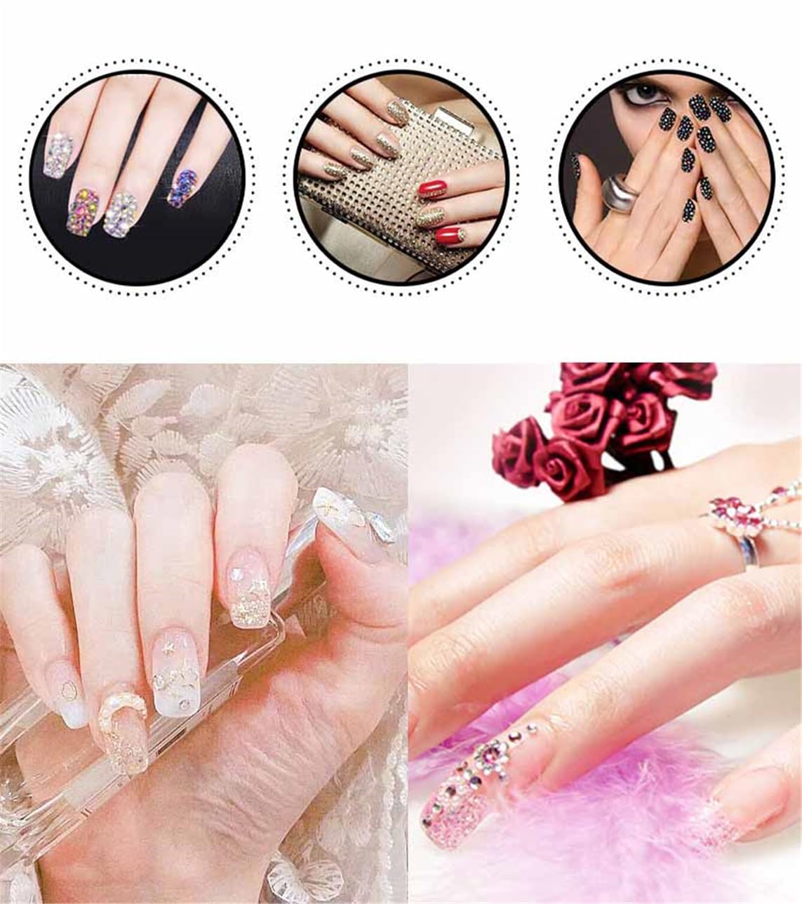 720 Pcs SS30 6mm Flatback Rhinestones for Nails Art Crafts Glitter Round Shine Gems AB Crystals DIY Clothes Shoes （Champagne AB）