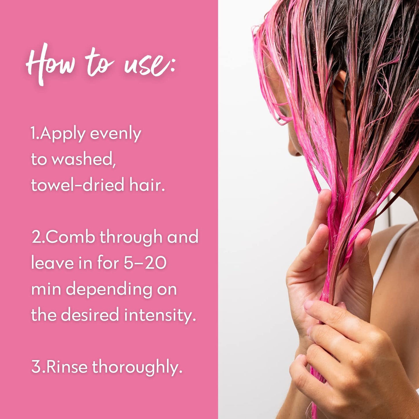 Four Reasons Color Mask INTENSE - Pink – (27 Colors) Intensive Toning Treatment - Color Depositing Conditioner – Semi Permanent Hair Dye for Lightened and Colored Hair– 100% Vegan, 6.76 fl oz