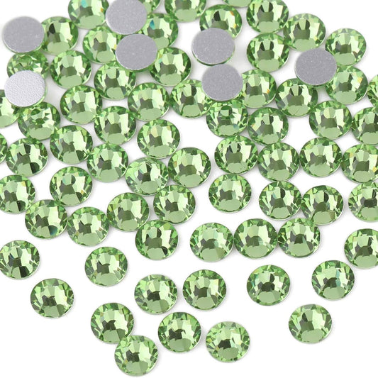 Beadsland 1440pcs Flat Back Crystal Rhinestones Round Gems for Nail Art and Craft Glue Fix,Light Green,SS20,4.6-4.8mm