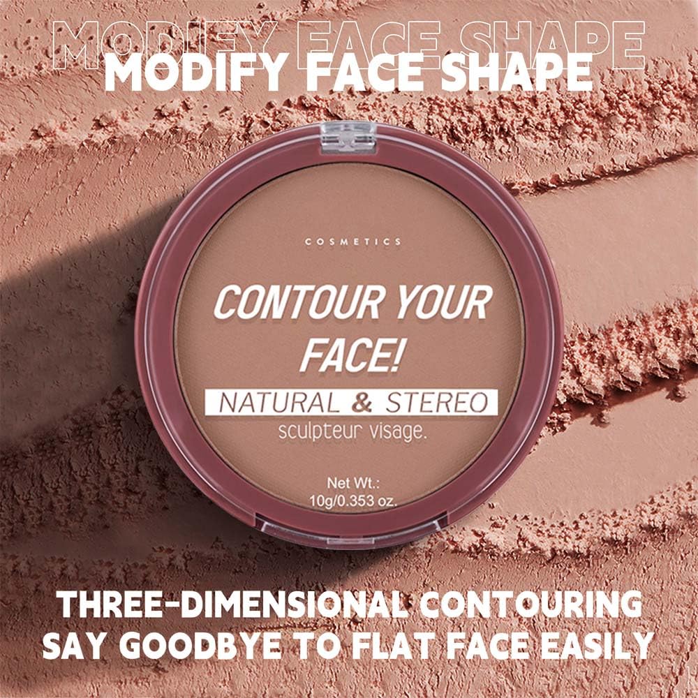 Natural Matte Light Brown Cream Contour Palette – Lightweight, Blendable Monochrome Powder, Base for All Skin Tones, Face Makeup for Women & Men, Vegan & Cruelty-Free, Paleta de Contorno en Crema Mate