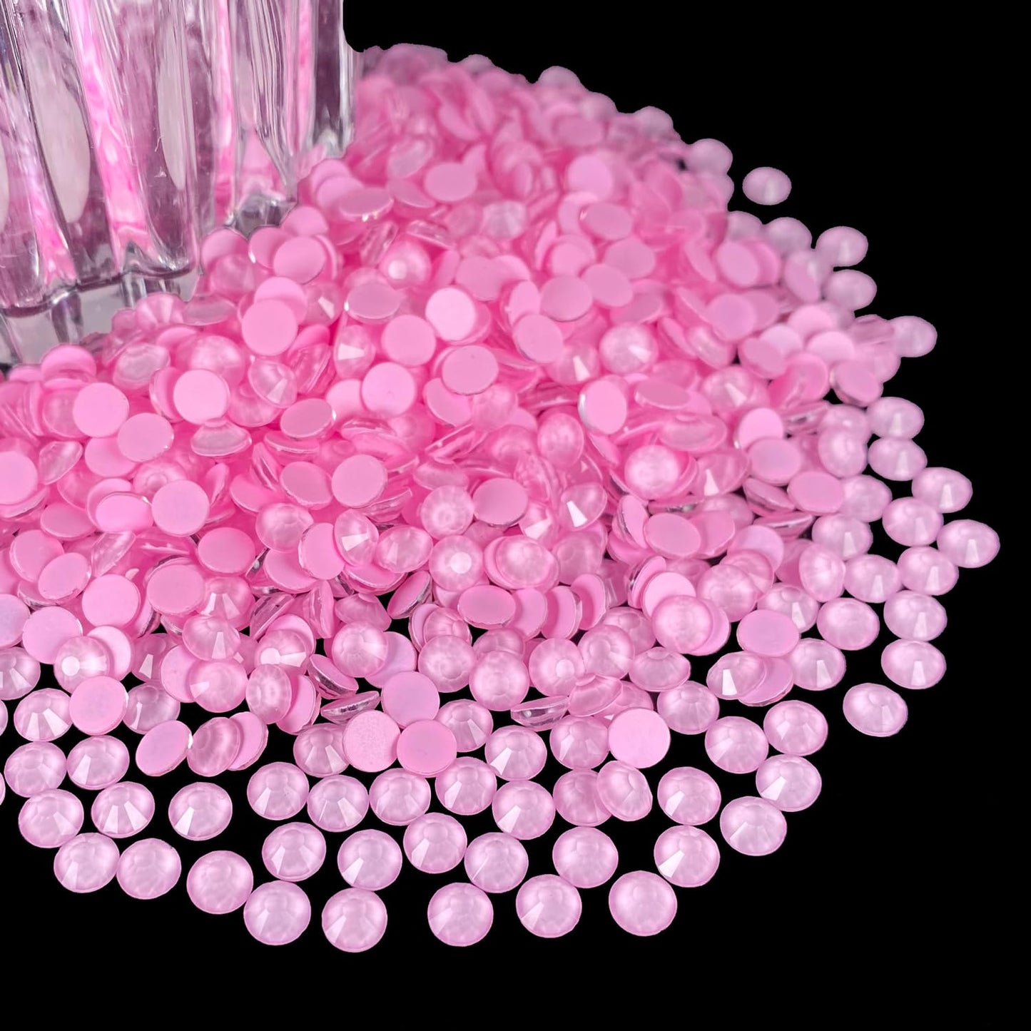 Flatback Glass Rhinestones,Bedazzler Gems 1440pcs Non Hotfix Crystal Rhinestones for Nail Charms Crafts Clothes Tumblers,Lt.Pink Neon,SS16