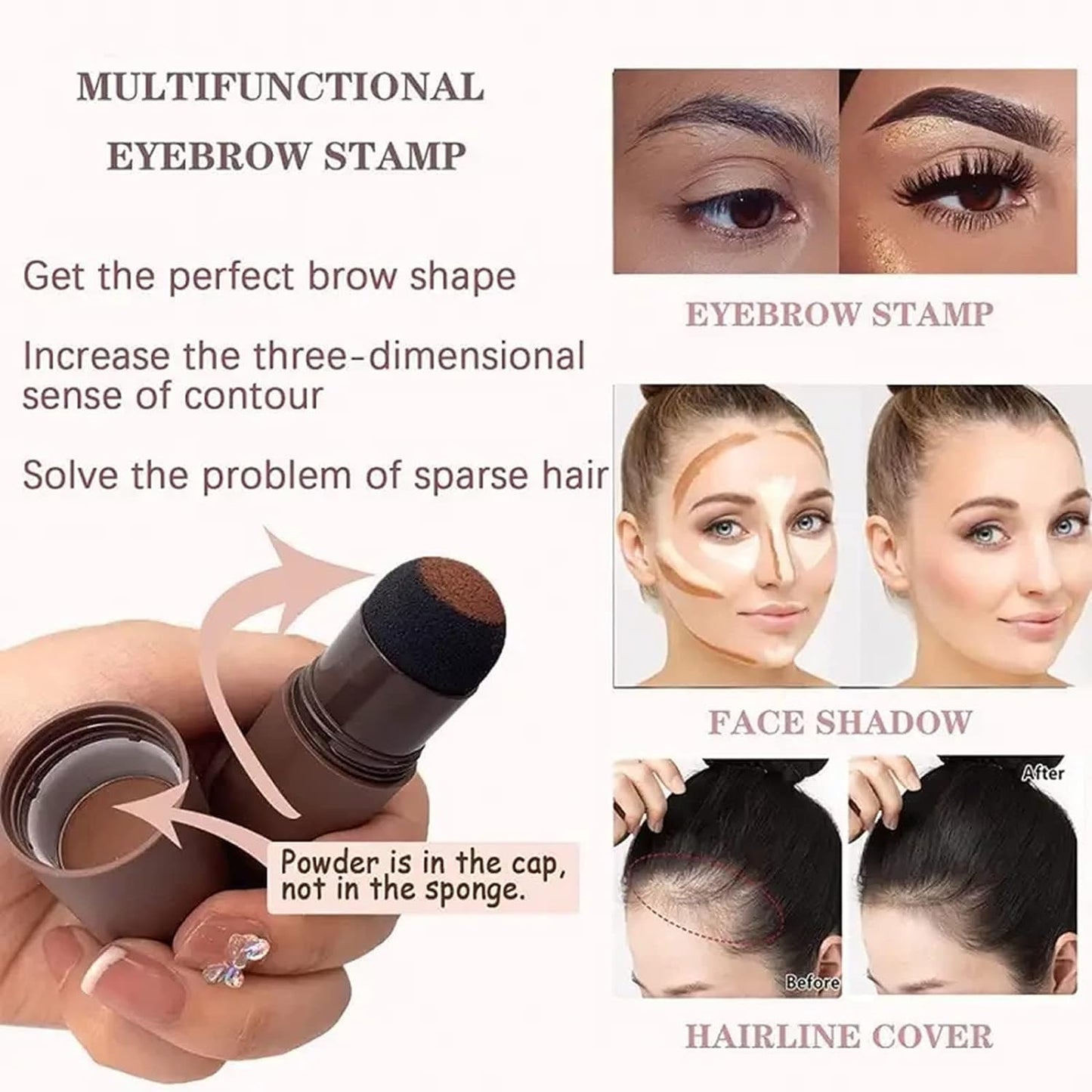 ALLROSE Eyebrow Stamp - Eyebrow Stencils Perfect Eyebrow Waterproof Eyebrow Stamp Stencil, Eye Brow Stencil Kits Brow Stamp, Eyebrow Stencil Kit for Women 20PCS Brow Shaping Kit