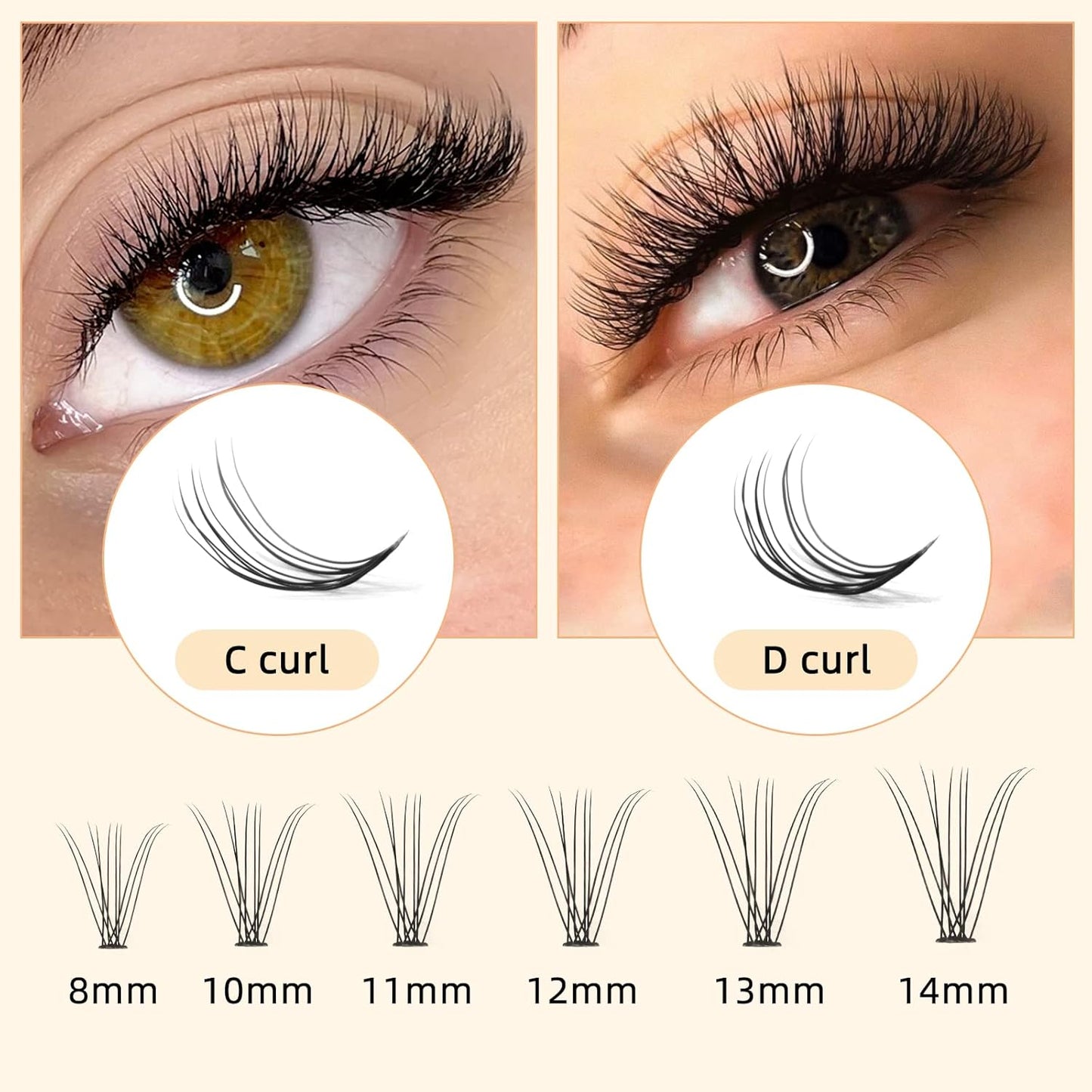 QUEWEL Cluster Lashes 240Pcs Individual Lashes 10D 0.10D Curl 12mm Knot-Free Lash Extensions Clusters Lashes Soft&Natural False Eyelashes Individual DIY Eyelash Extension at Home(10D 0.10D 12)