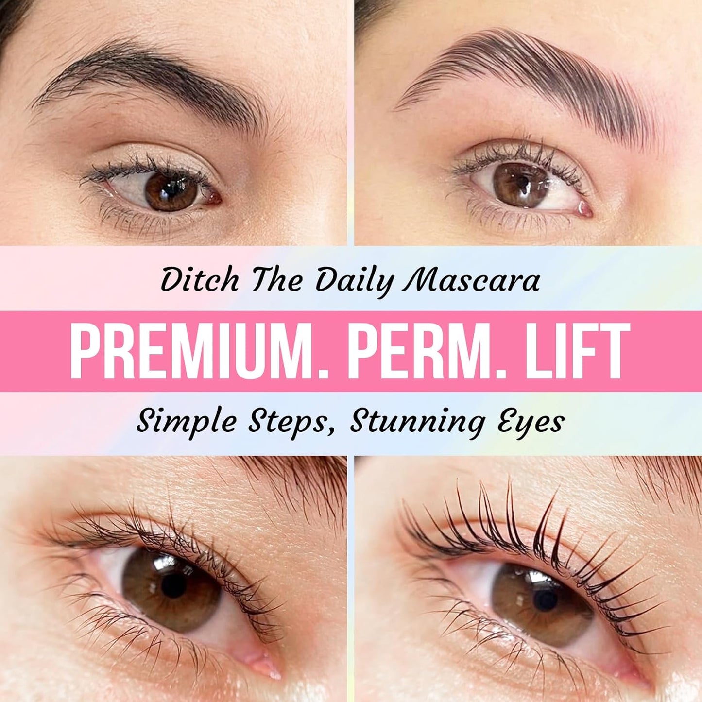 PERMANIA Korean Lash Lift Kit, Tube Design Easy to Apply Brow Lamination Kit for Natural Results Instant Lifting & Curling with Detailed Instruction