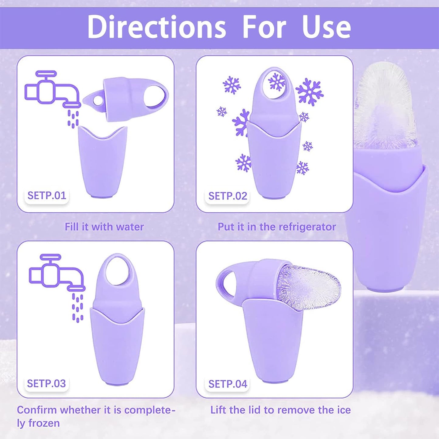 Ice Roller for Face and Eye, Ice face roller,Gua Sha Facial Tools, Facial ice roller, Skin Care Tools,Ice mold for face… (purple-eyes)