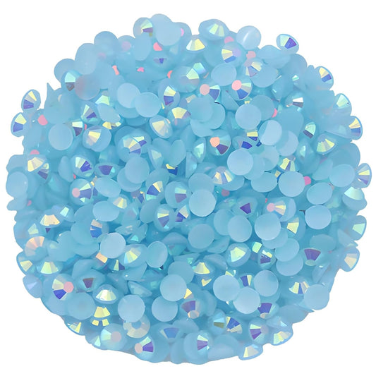 2250 Pcs SS16 4mm AB Flatback Rhinestones for Nails Art Crafts Glitter Round Shine Gems Crystals DIY Clothes Shoes （Light Blue AB）
