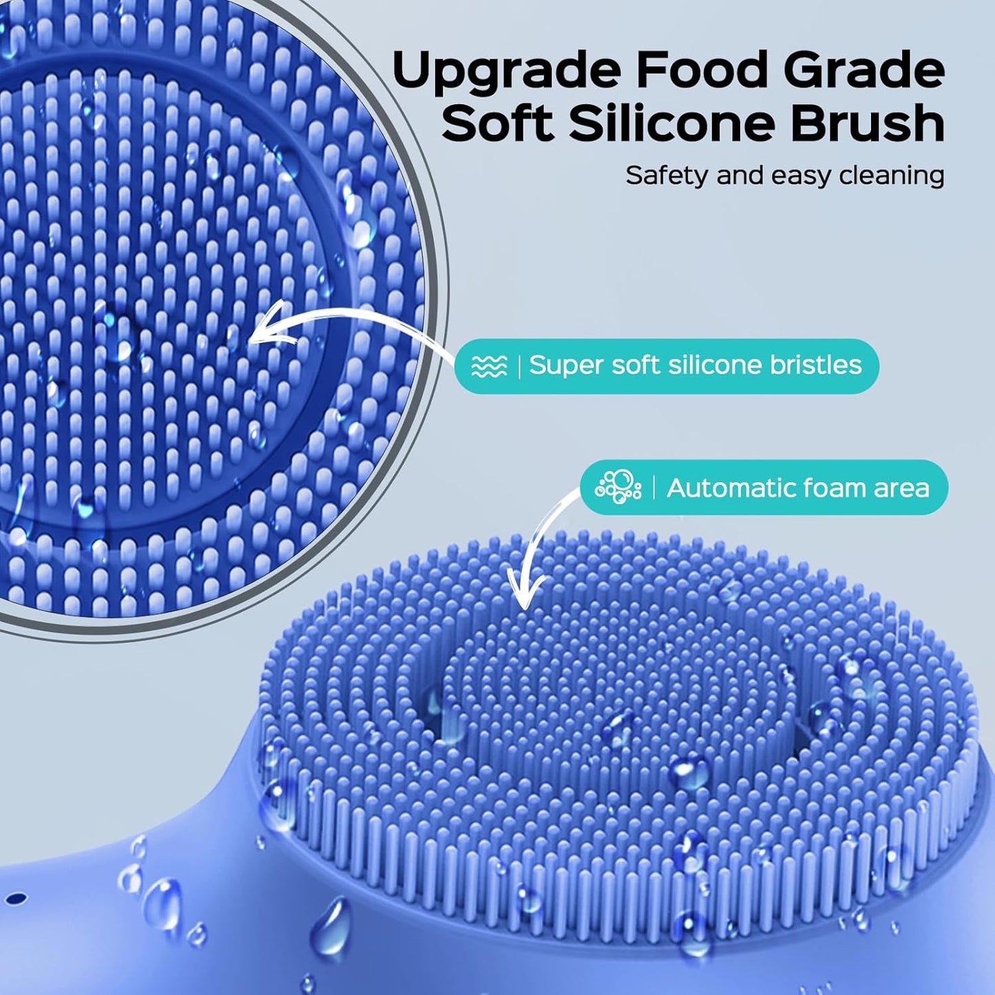 COSLUS Face Scrubber Facial Cleansing Brush: 2 in 1 Spin and Vibration Patented Tech, Silicone Electric Exfoliator Scrubber with Automatic Foaming, Waterproof Face Cleanser Brush for Men and Women