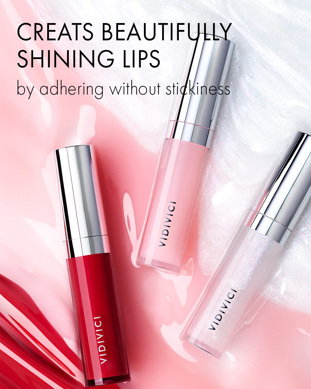 VIDIVICI Millennial Lip Oil #03 Merry Rose - Non-Sticky Dewy Gloss for Moisturized & Voluminous Lips - Natural Rosy Red Color Lip for Vitality Mood, 0.12 fl.oz.