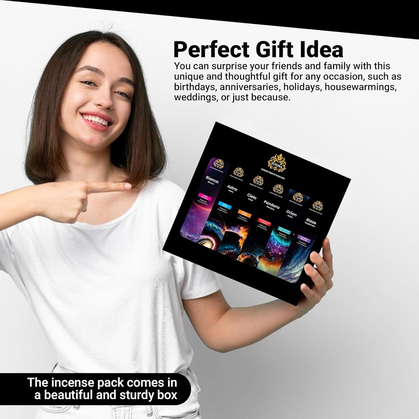 Aromatic Incense Sticks Gift Set – 120 Natural & Non-Toxic Incense Sticks | 6 Soothing Scents | Home, Meditation, Relaxation & Yoga | Free Incense Holder | Inciensos - Gifts for Women