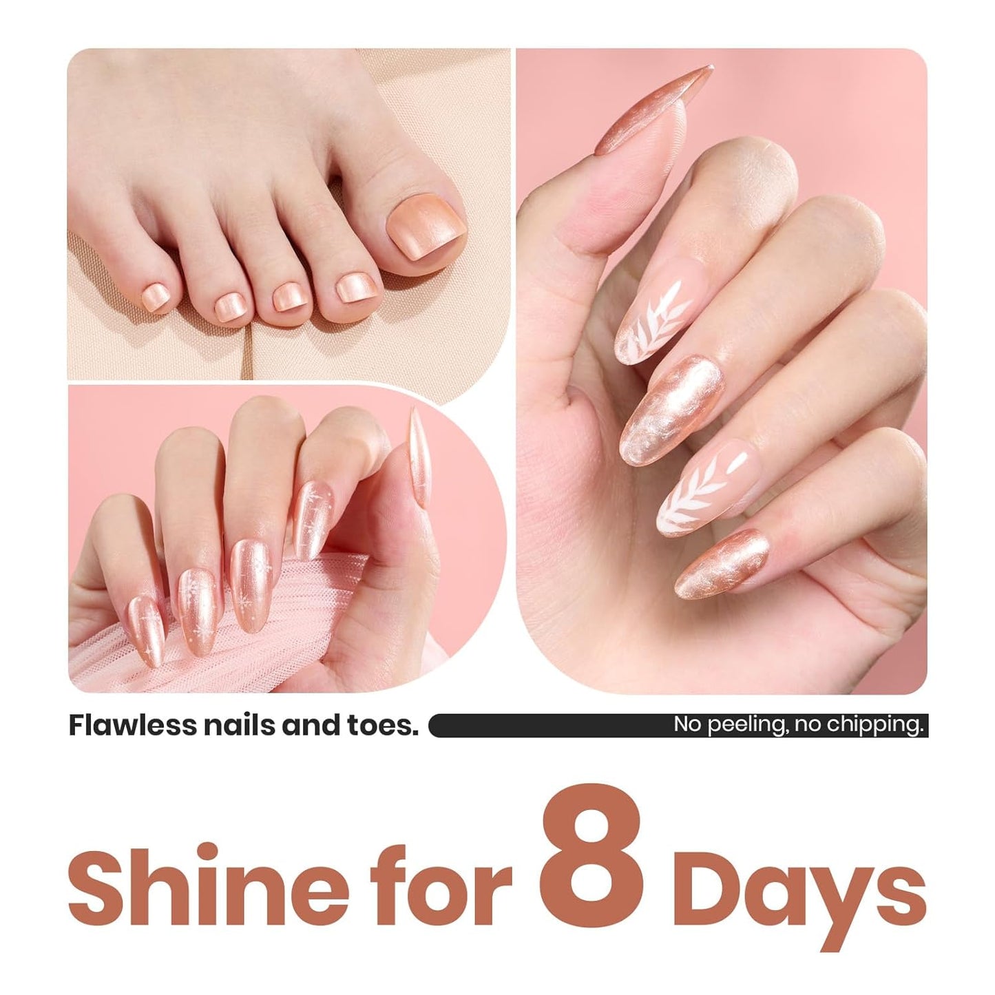 Beetles Pearl Nail Polish, 15ml Blush of Pearls Nail Polish, Champagne Pearl Color Fast Drying & Long Lasting Nail Lacquer Shimmer Art Effect for DIY Nail Salon-Quality Results