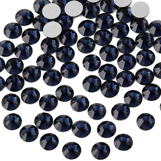 beadsland Flat Back Crystal Rhinestones Round Gems for Nail Art and Craft Glue Fix, Montana(2.9-3.0mm) SS12/1440pcs