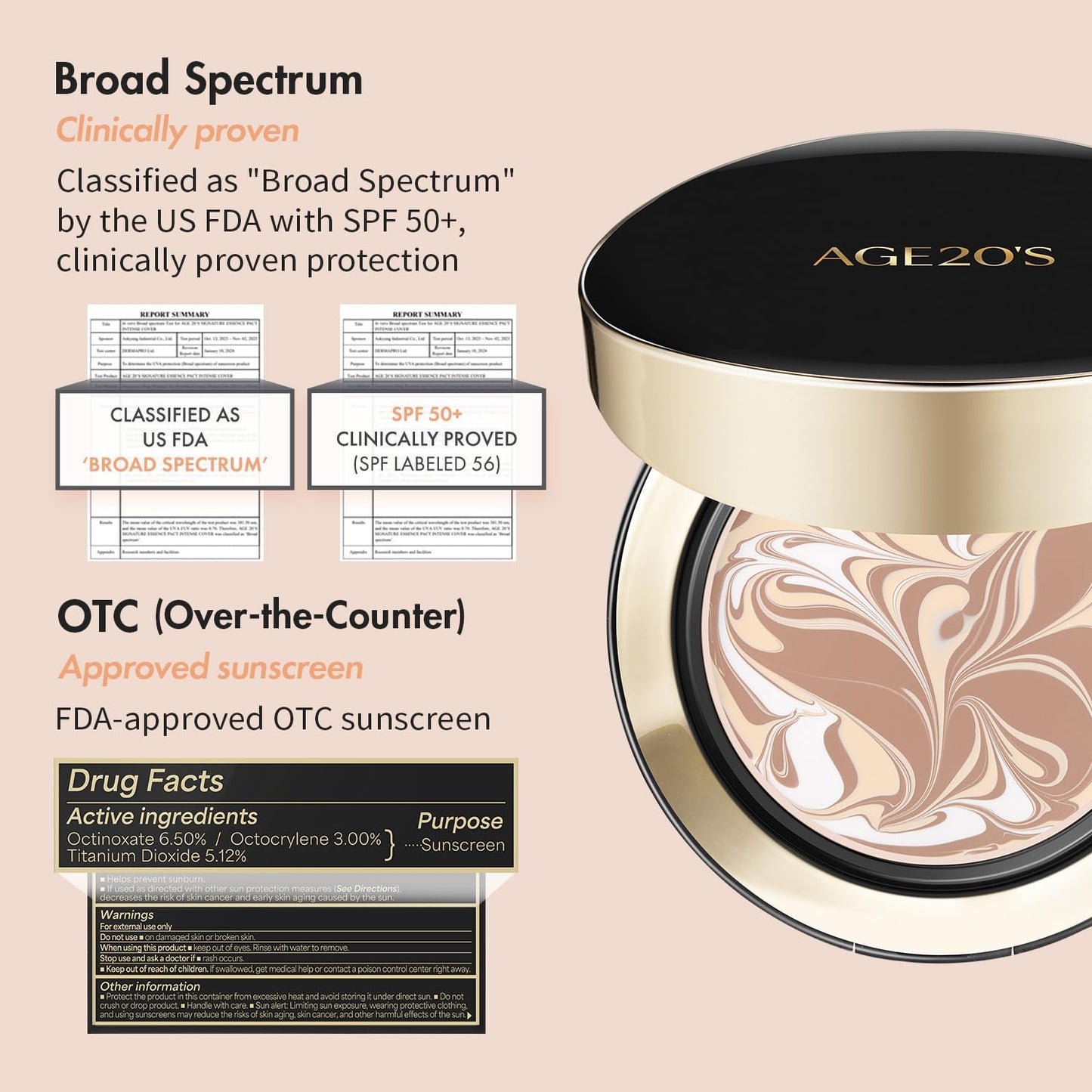 AGE20'S Signature Essence Pact SPF 50+ | Pack of 1 | 29 Caramel | Cream Foundation, Dewy Finish, Natural Coverage | Korean Cushion Foundation