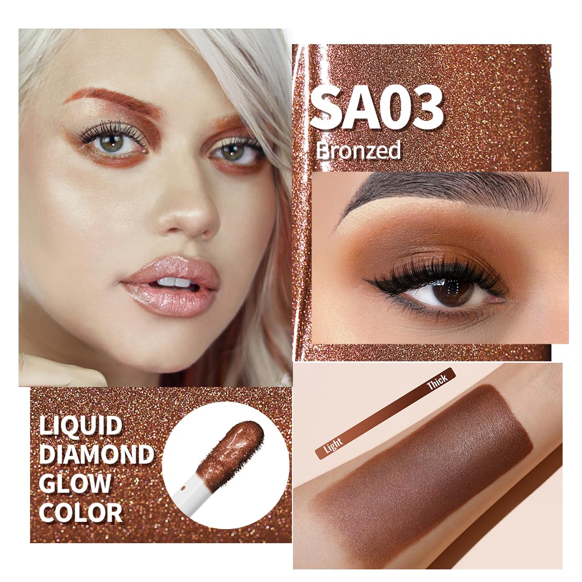 Oulac Matte Eye Shadow Matte Eyeshadow Coffe Eyeshadow Liquid Eye shadow Base& Cream Bronzer Duo| Buildable Smooth Eye Makeup, Wrinkle Resistant, Vegan, Cruelty-Free SA03