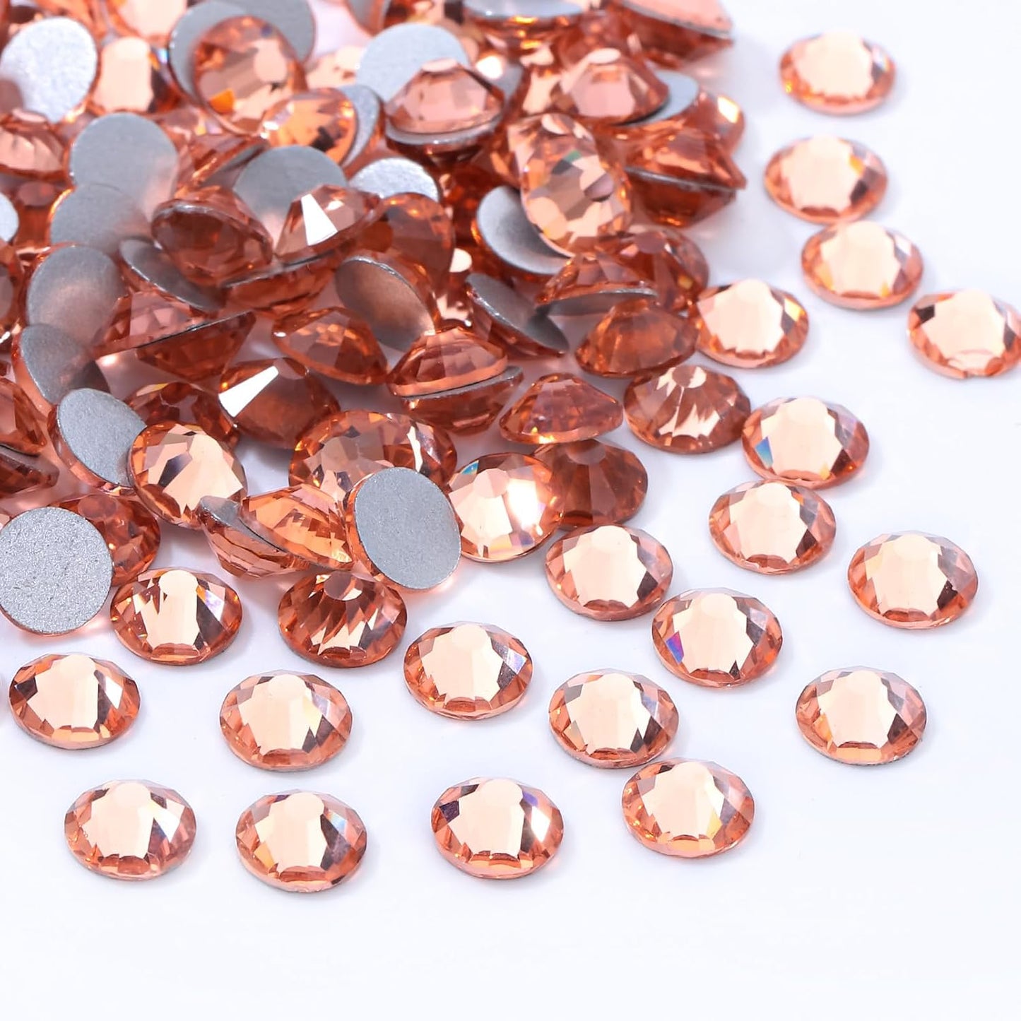 Champagne Flatback Rhinestones, Glass Rhinestones for Nail Art and Craft, Glue Fix, Loose Crystal Gemstones(Champagne, SS30, 288pcs, 6.4-6.6mm)