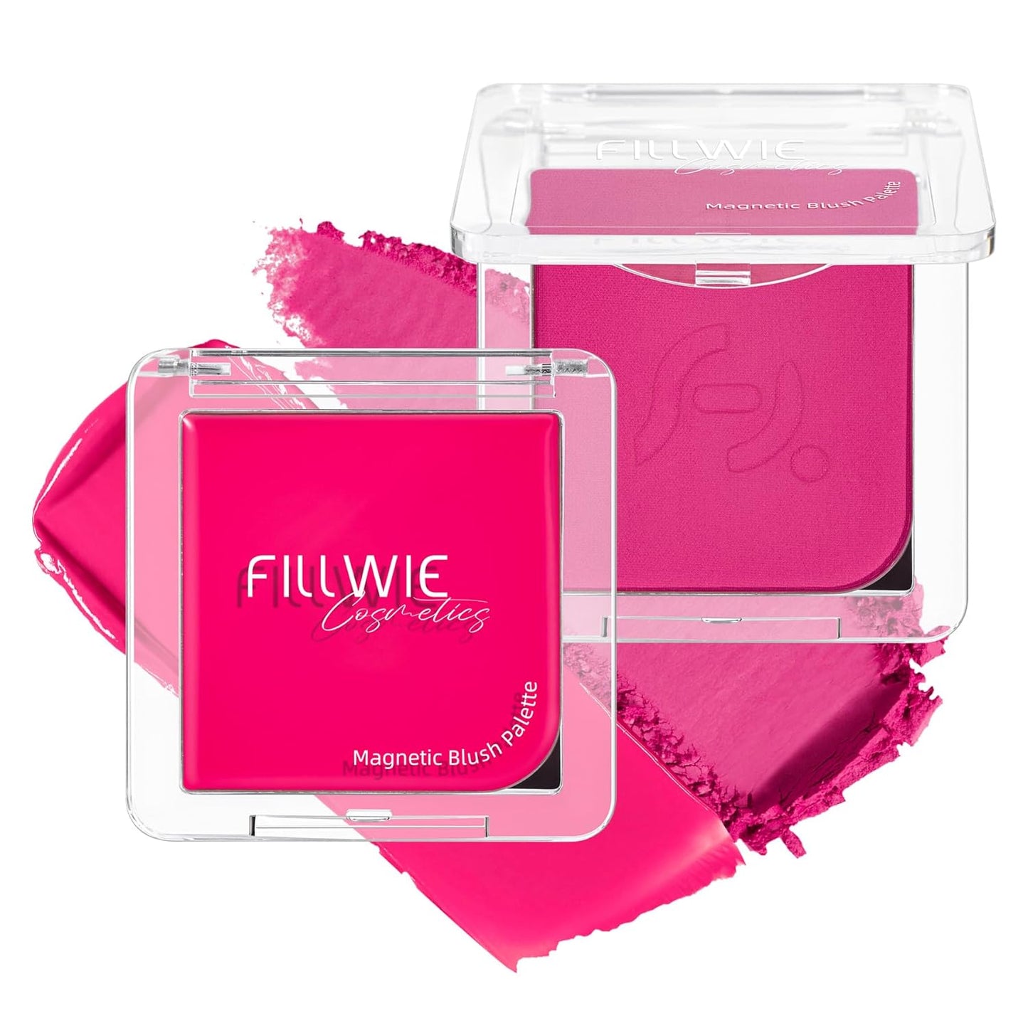 Blush Palette Duo – Cream & Powder Blush Set in Rose Red, Highly Pigmented & Blendable, Long-Wearing & Moisturizing, Skin-Friendly & Magnetic Pan, for Cheeks, Eyes & Lips (2Pack,Berry Bliss)