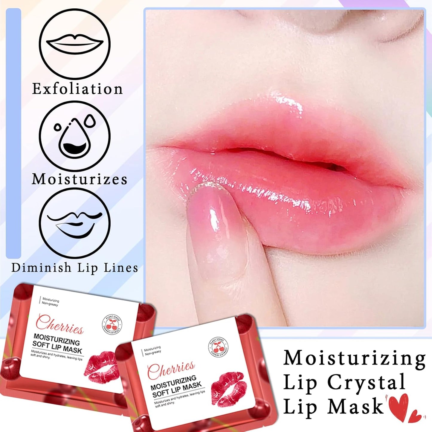 30PCS Moisturizing Lip Masks Set, Overnight Bulk Lip Patches, Long-lasting Hydrating Sleeping Lip Plumping Masks for Women 01