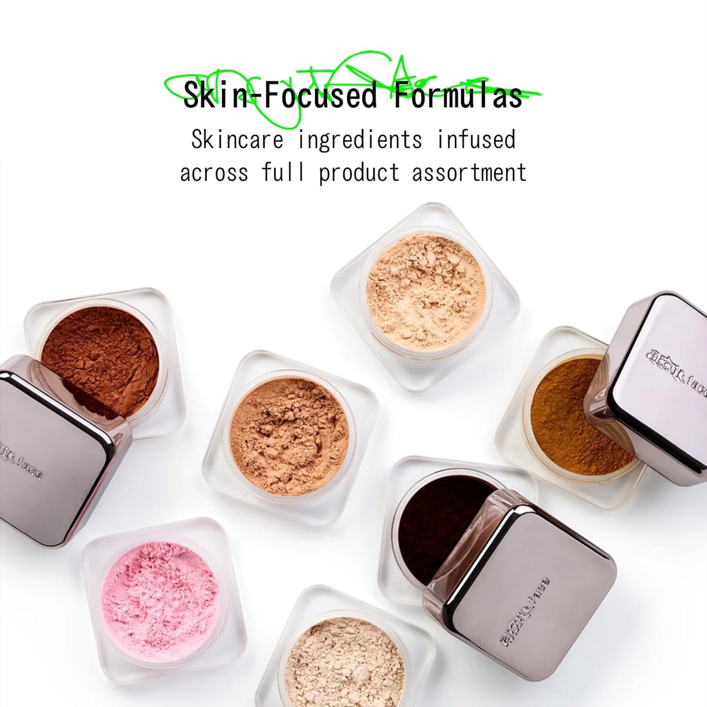 about-face Curtain Call Set & Smooth Loose Powder Ovation – Lightweight, Oil-Absorbing Setting Powder with Rice Starch & Corn-Based Talc Alternative – Vegan, Cruelty-Free – 0.35oz (Very Deep)