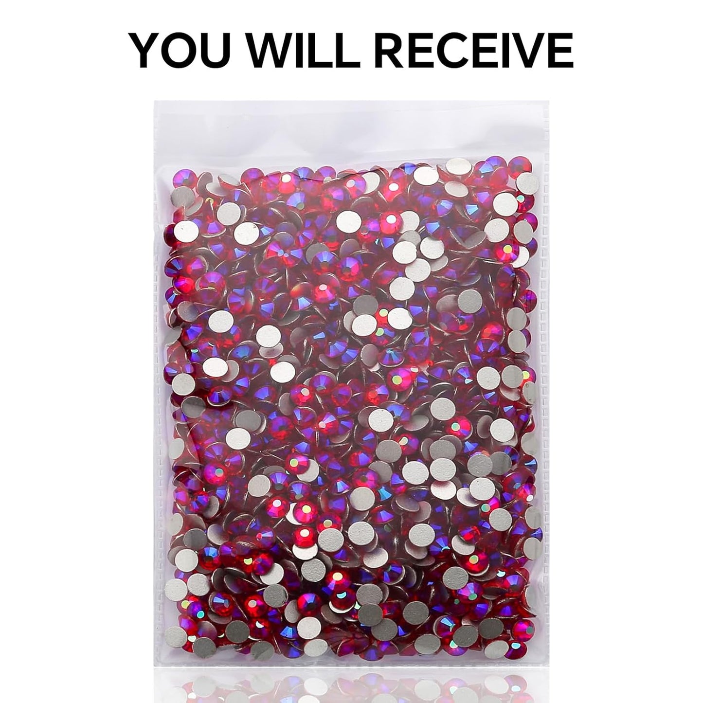 1440Pcs Red Ab Crystal Rhinestones,Glass Flatback Rhinestones Gemstones for Nail Face Makeup Art Crafts Clothes Decoration -(SS16,4.0mm,Red Ab)