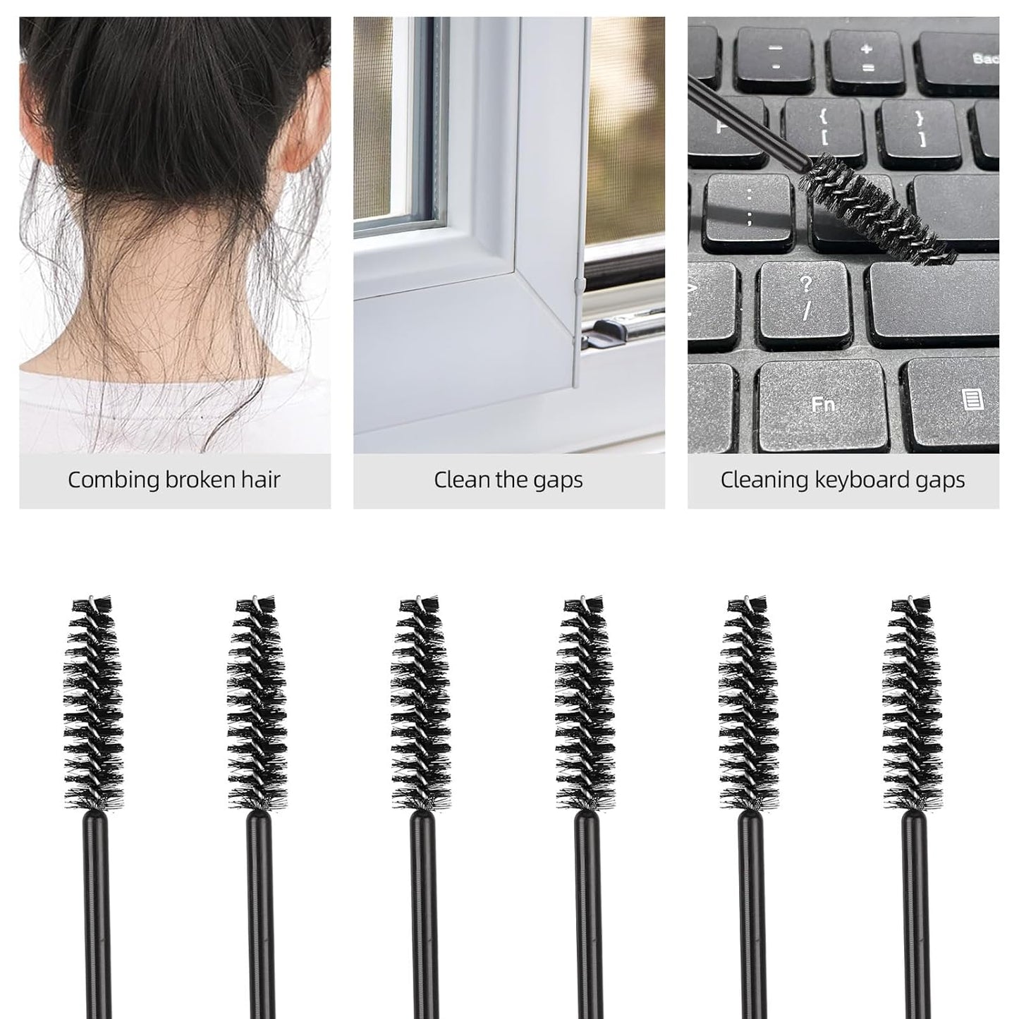 Tbestmax 800 Disposable Mascara Wands Eyelash Brush Spoolies for Eyebrow Eye Lash Extension, Makeup Brushes Applicators Kits - Black