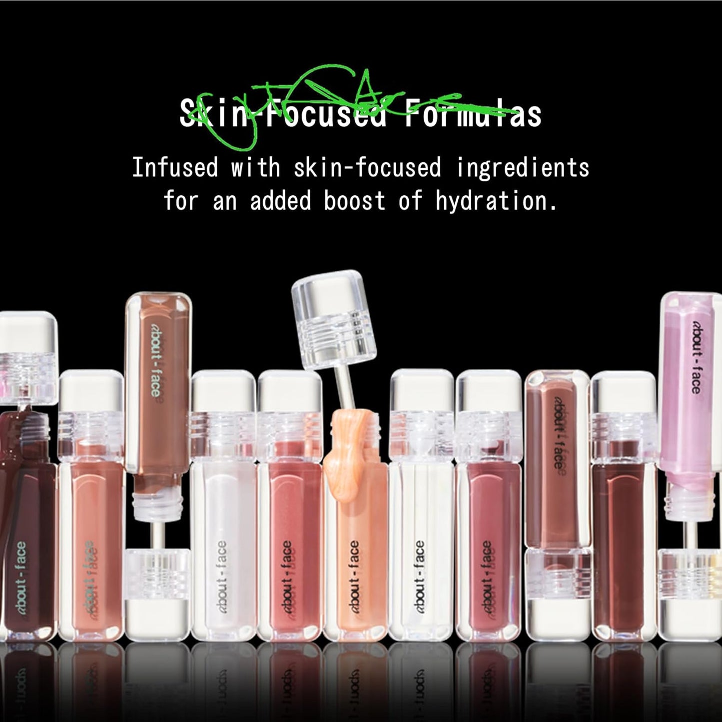 about-face Light Lock Lip Gloss Plastic Petal – Non-Sticky, High-Shine Lip Oil Gloss with Coconut Oil, Peppermint & Lavender – Vegan, Cruelty-Free, Clean Beauty – 0.21 oz (Peachy Beige)