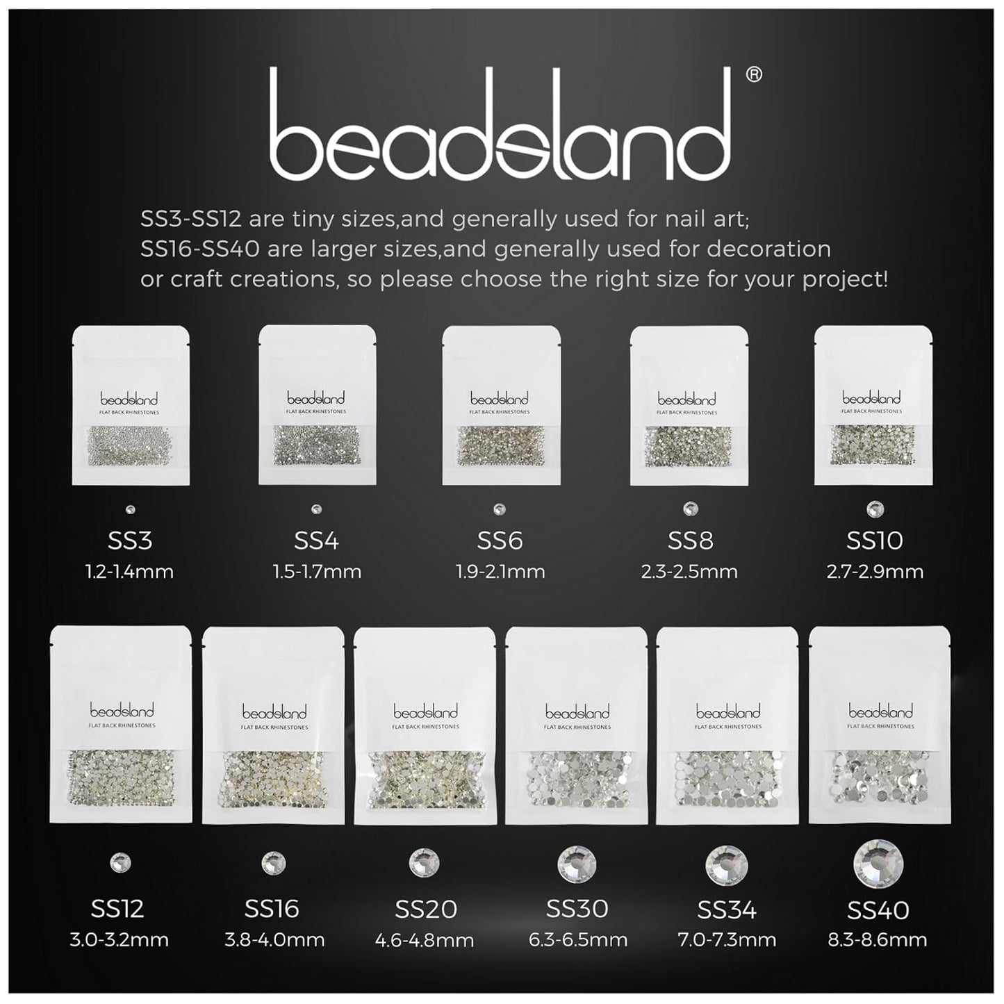 beadsland Flat Back Crystal Rhinestones Round Gems, Emerald (6.4-6.6mm) SS30/288pcs