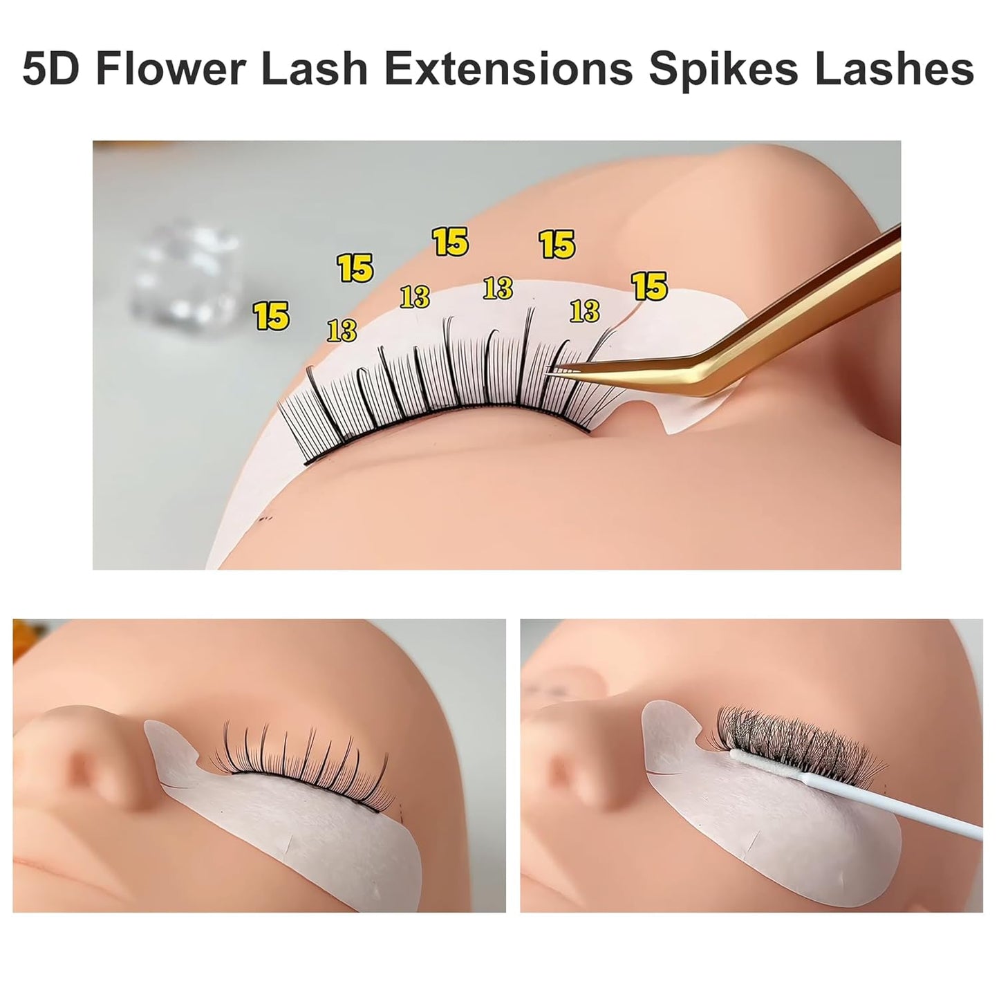 5D Flower Lash Extensions Spikes Lashes 0.07 Matte Black C Curl Lashes 8mm Volume Eyelash Extension Lash Trays Professional Use(5D Flower,0.07-C,8mm)