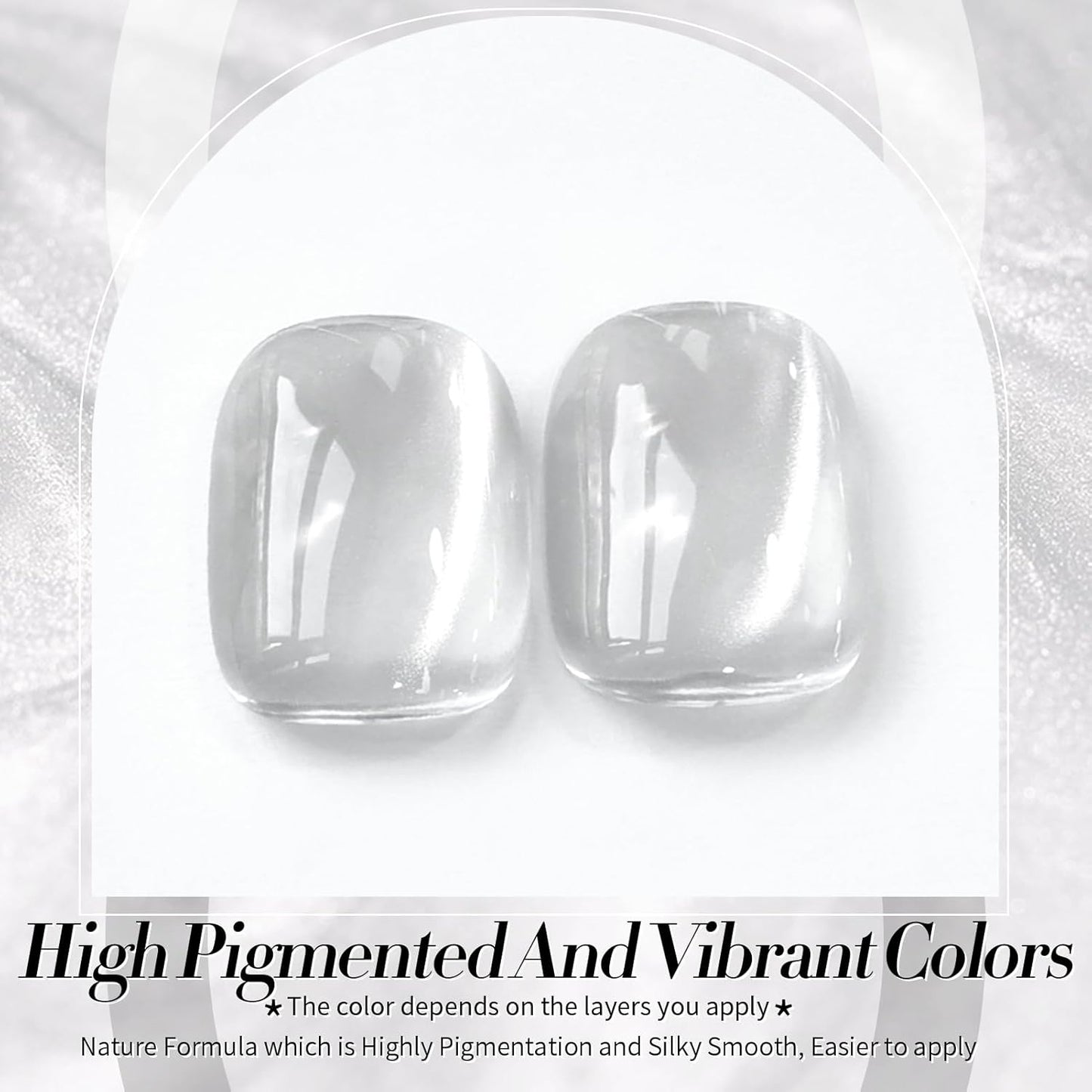 BORN PRETTY Silver Cat Magnetic Eye Gel Nail Polish Crystal Glass Cat Magnetic Shimmer Gel Polish Glass Magnetic Gel Gift 15ML