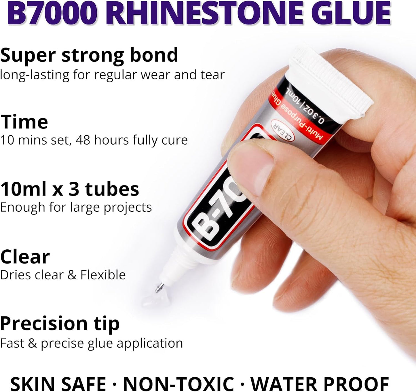 30000Pcs Resin Rhinestones for Crafting Bedazzling, Purple Flatback Gems Crystal for Crafts Clothing Clothes Shoes Fabric Tumbler Tshirt, Flat Back Jewels Bulk Multisized with b7000 Glue