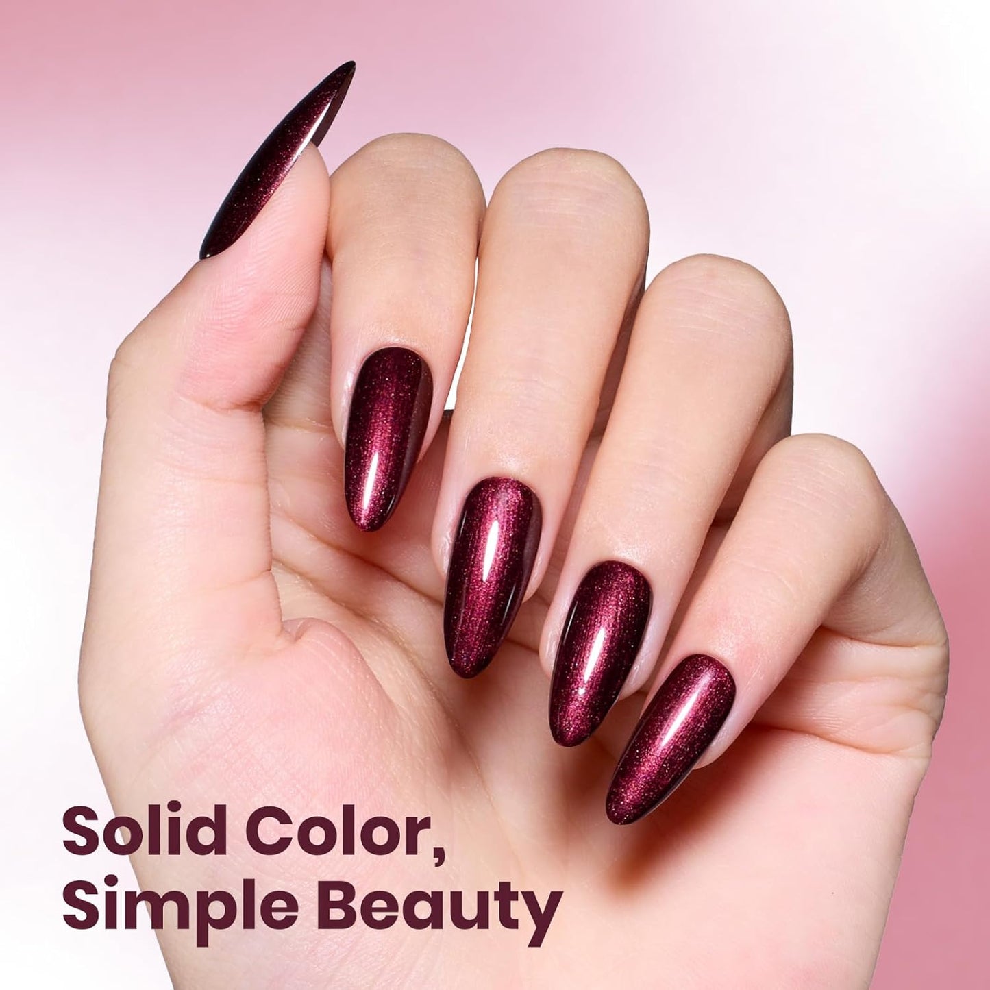 beetles Burgundy Glitter Gel Polish - Cherry Mocha Red Wine Color Gel, 15ML Polish Soak Off UV LED Nail Art Starter Manicure Salon DIY at Home
