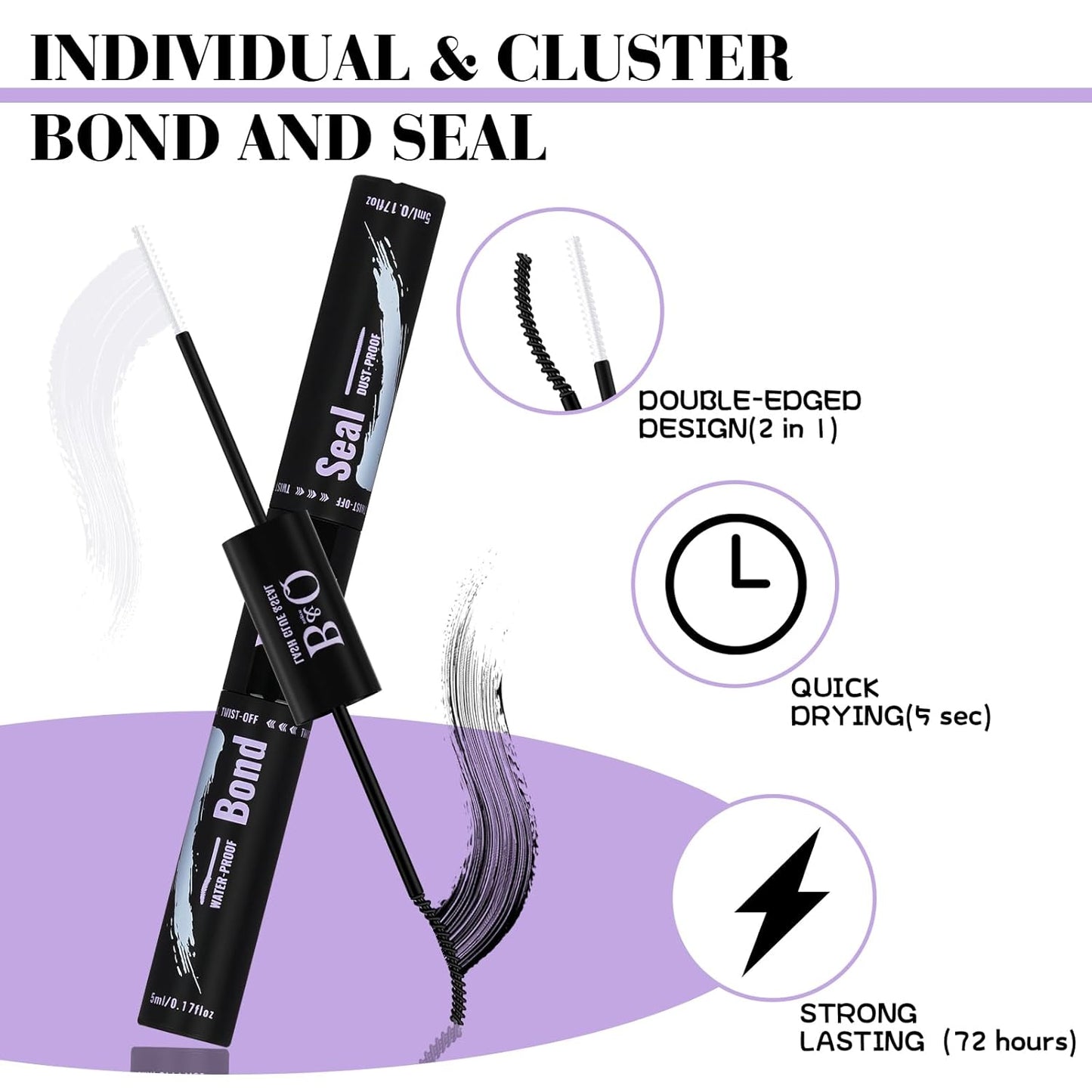 B&Q Lash Clusters Kit 280PCS Eyelash Clusters Kit,30D 50D D 9-16MIX Individual Lash Comfortable Eyelash Extension Set, Classic Look with Bond and Seal Waterproof, Remover DIY at Home(Set,30D50D)