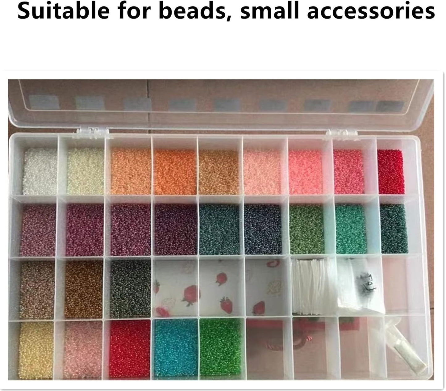 3PCS 36 Grids Large Plastic Organizer Box with Dividers, Compartment Organizer Box for Nail Accessories/Screw/Sewing Arts and Oil Paint, Bead Storage Containers 14.9 Inch x 9.2 Inch x 1.9 Inch (Clear)