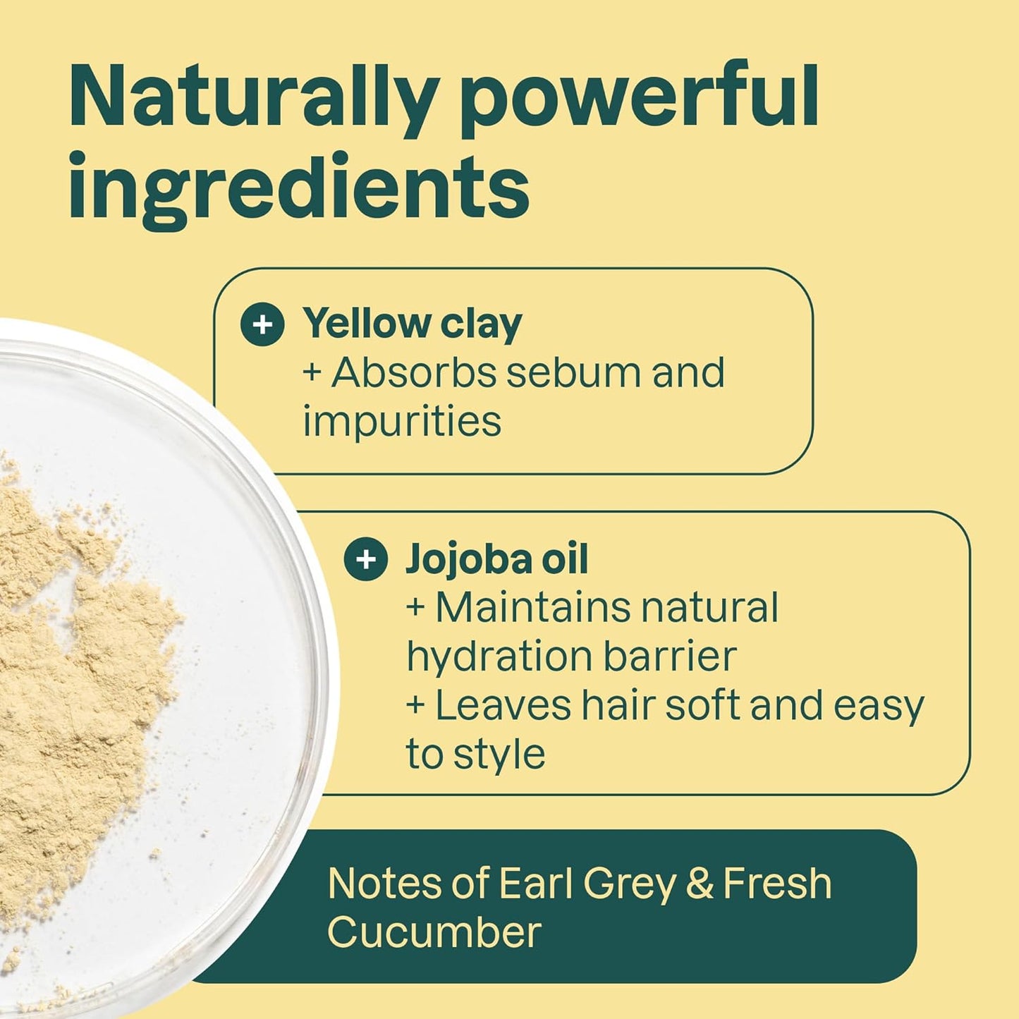 ATTITUDE Clarifying Shampoo Bar, Natural Origin, for Greasy and Oily Hair, Jojoba Oil & Yellow Clay, EWG Verified & Clean ingredients, Vegan, Earl Grey & Fresh Cucumber, 4 Oz