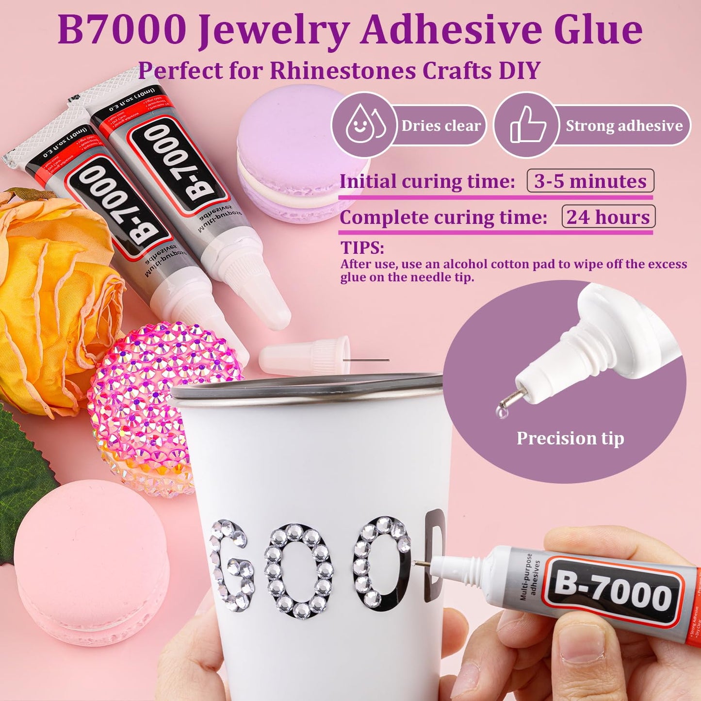30000Pcs Resin Rhinestones for Bedazzling with Tweezers, Clear Rhinestones for Crafting with B7000 Jewelry Glue for DIY Crafts Clothing Tumblers Shoes Fabric Nail Art