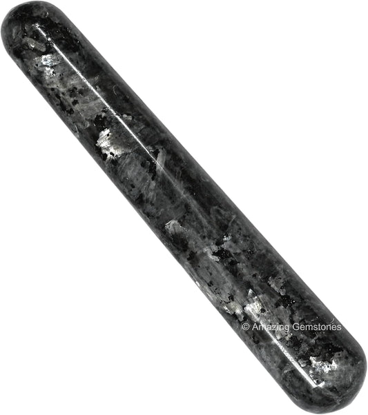 Amazing Gemstone Larvikite Crystal Wand Massage Stick - Pelvic Wand Gua Sha for Adults - Crystals and Healing Stones Massage Wands for Adults Gifts (Smooth)