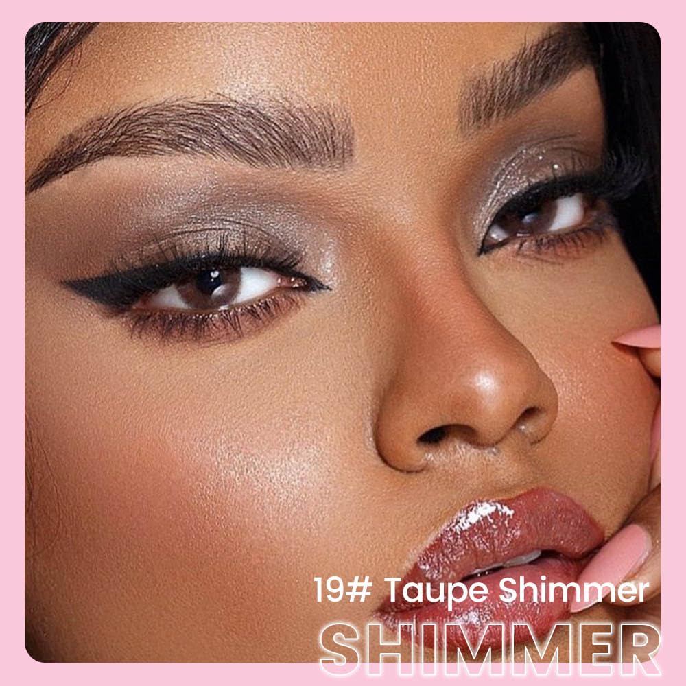 evpct 1Pcs Taupe Shimmer Cream Eye Shadow Brightener Sticks for Eyes Waterproof Pigmented, Double Ended Cream Eyeshadow Stick Pencil Pen with Applicator, Eye Shadow Palette Highlighter Makeup 19