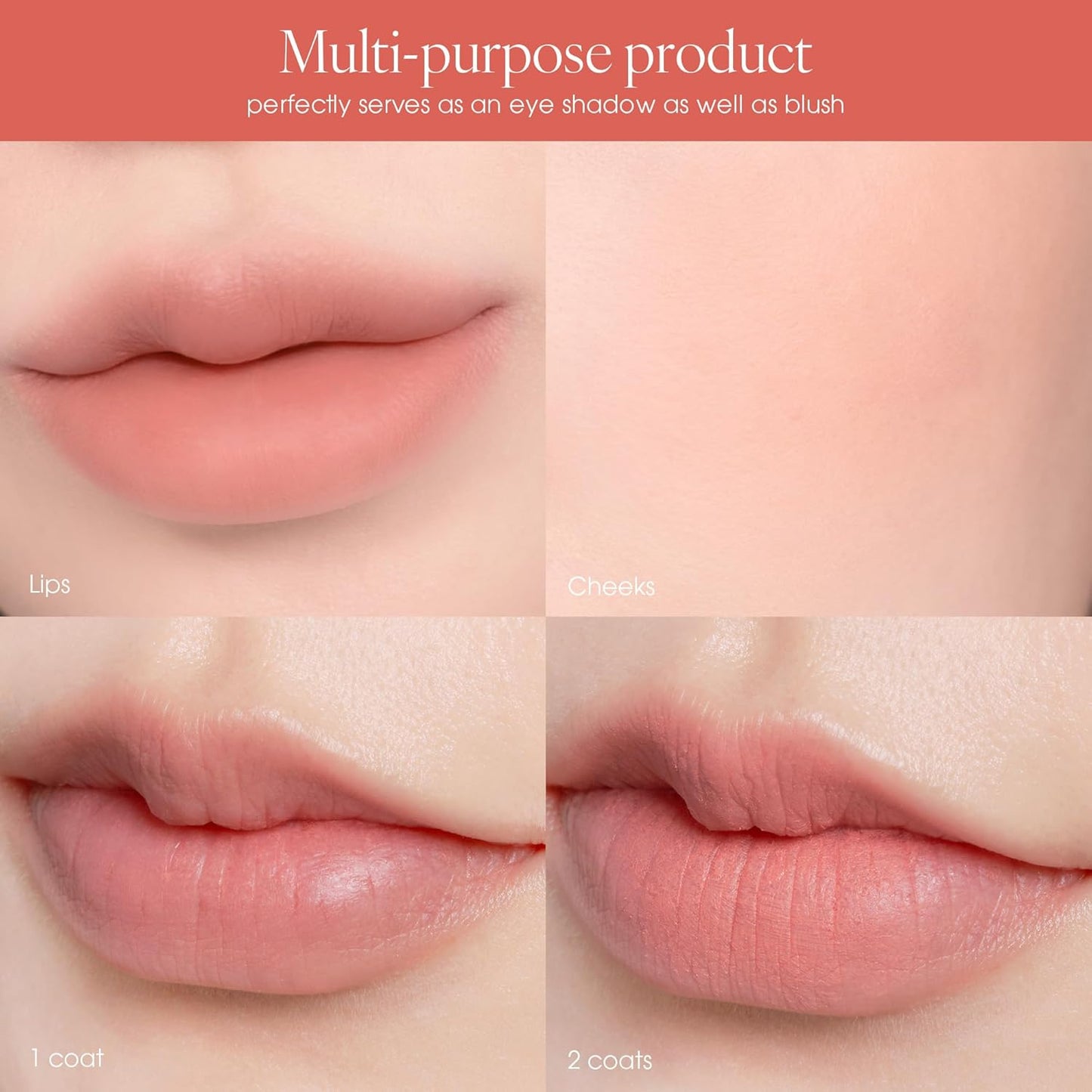 AIR LIPS 803 NUDE BEIGE, Lip & Cheek, Natural Soft Matte Finish & Buildable, Airy Formula (1.2g, 0.003 oz.)