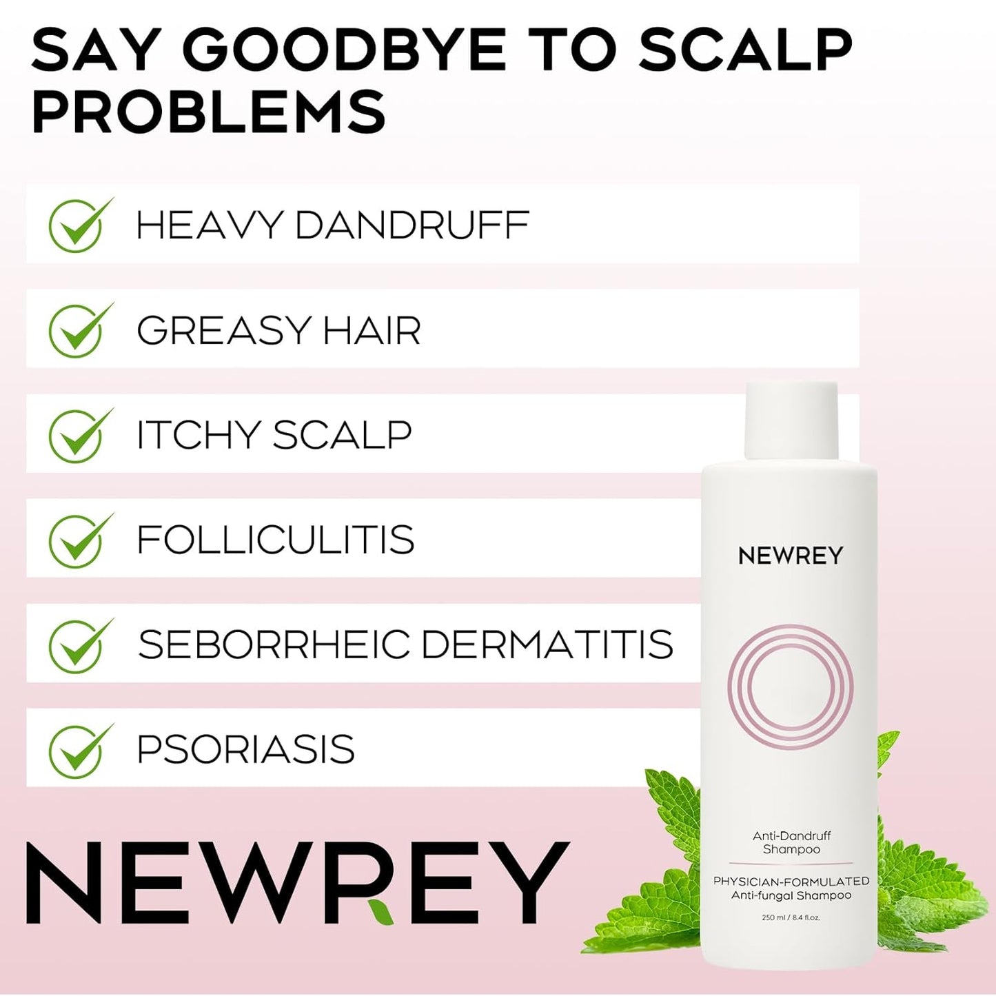 24HR Fast Itch Relief Anti-Fungal Shampoo for Psoriasis, Seborrheic Dermatitis & Folliculitis, Relieves Itchy, Dry Scalp, Sulfate & Paraben Free Anti-Dandruff Shampoo for Men and Women, 8.4 fl oz