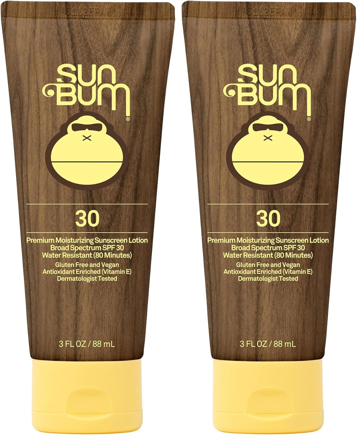 Sun Bum Original SPF 30 Sunscreen Lotion | Vegan and Hawaii 104 Reef Act Compliant (Octinoxate & Oxybenzone Free) Broad Spectrum Moisturizing UVA/UVB Sunscreen with Vitamin E | 3 oz (Pack of 2)