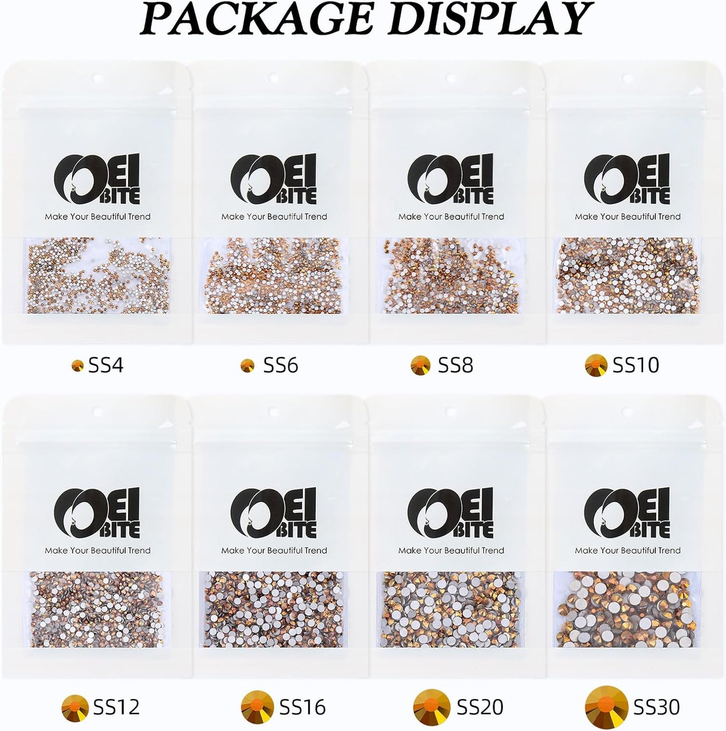 Gold Flatback Rhinestones, Glass Rhinestones for Nail Art and Craft, Glue Fix, Loose Crystal Gemstones(Gold, SS6, 1440pcs, 1.9-2.0mm)