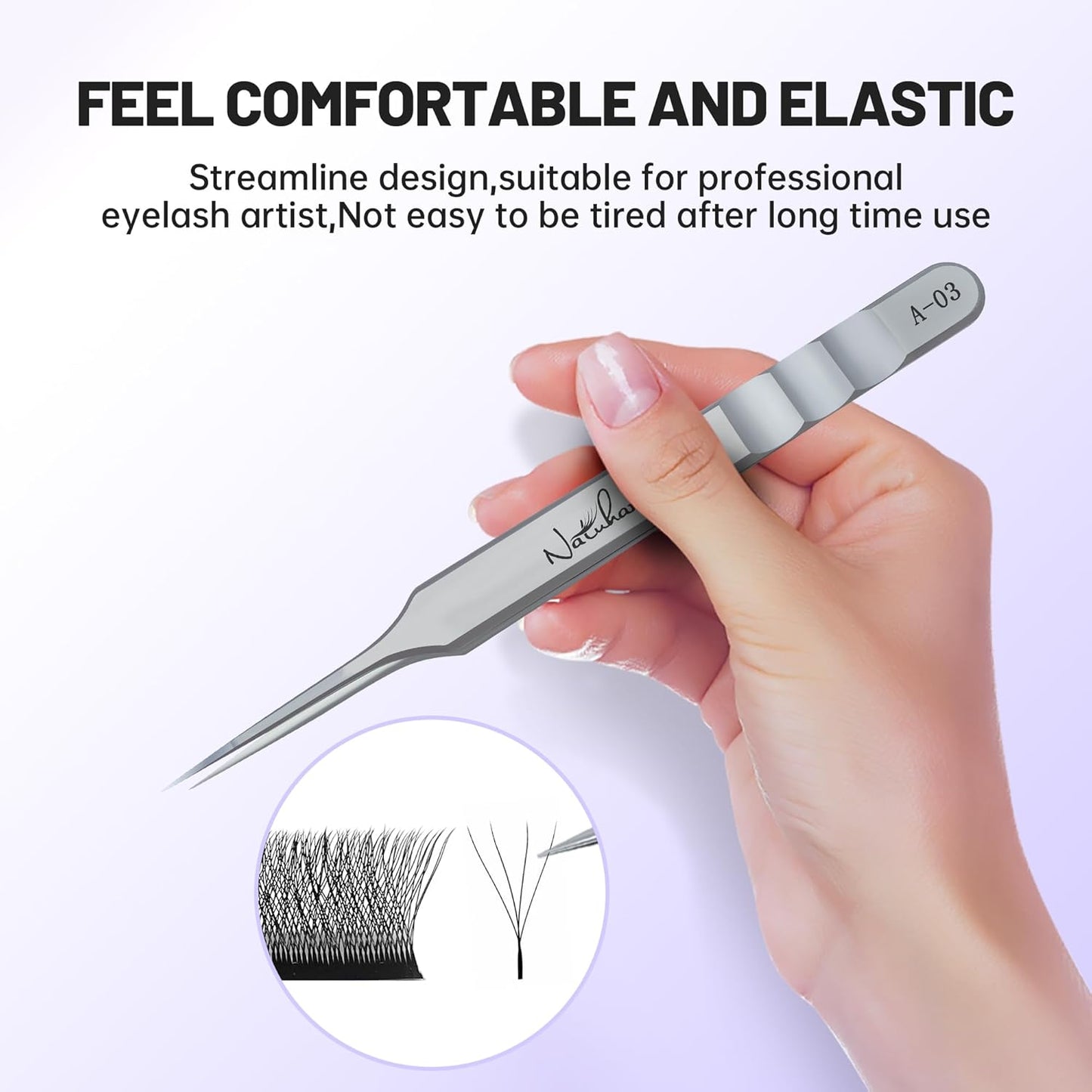 High Precision Lash Tweezers for Individual and Volume Eyelash Extensions Premium Stainless Steel Straight Fiber Tip Professional Isolation Tweezer