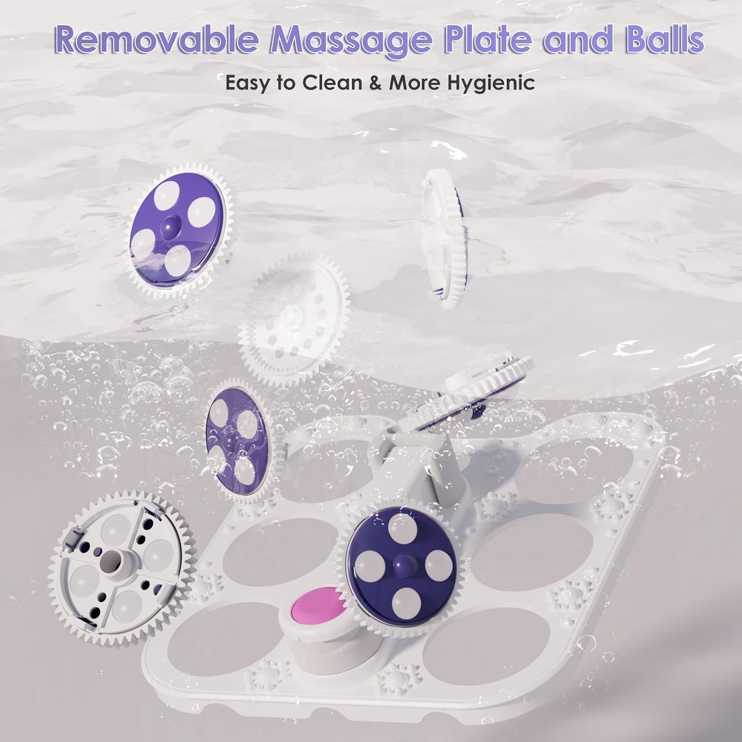 Foot Spa Electric Rotary Massage, Collapsible Foot Bath with Heat, Bubble,Temp Control, and 24 Motorized Shiatsu Massage Balls, Pedicure Foot Spa for Feet Relaxation (Blue)