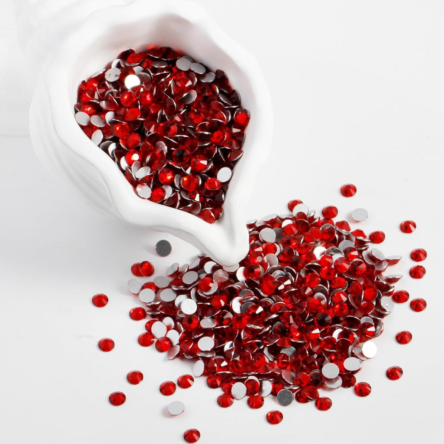 2000PCS SS20 Flatback Rhinestones | 12-Facet Diamond-Cut Glass Gems for Nail Art, Clothing, DIY Crafts |Glue-On Decoration Stones with Silver Backing(Light Siam)