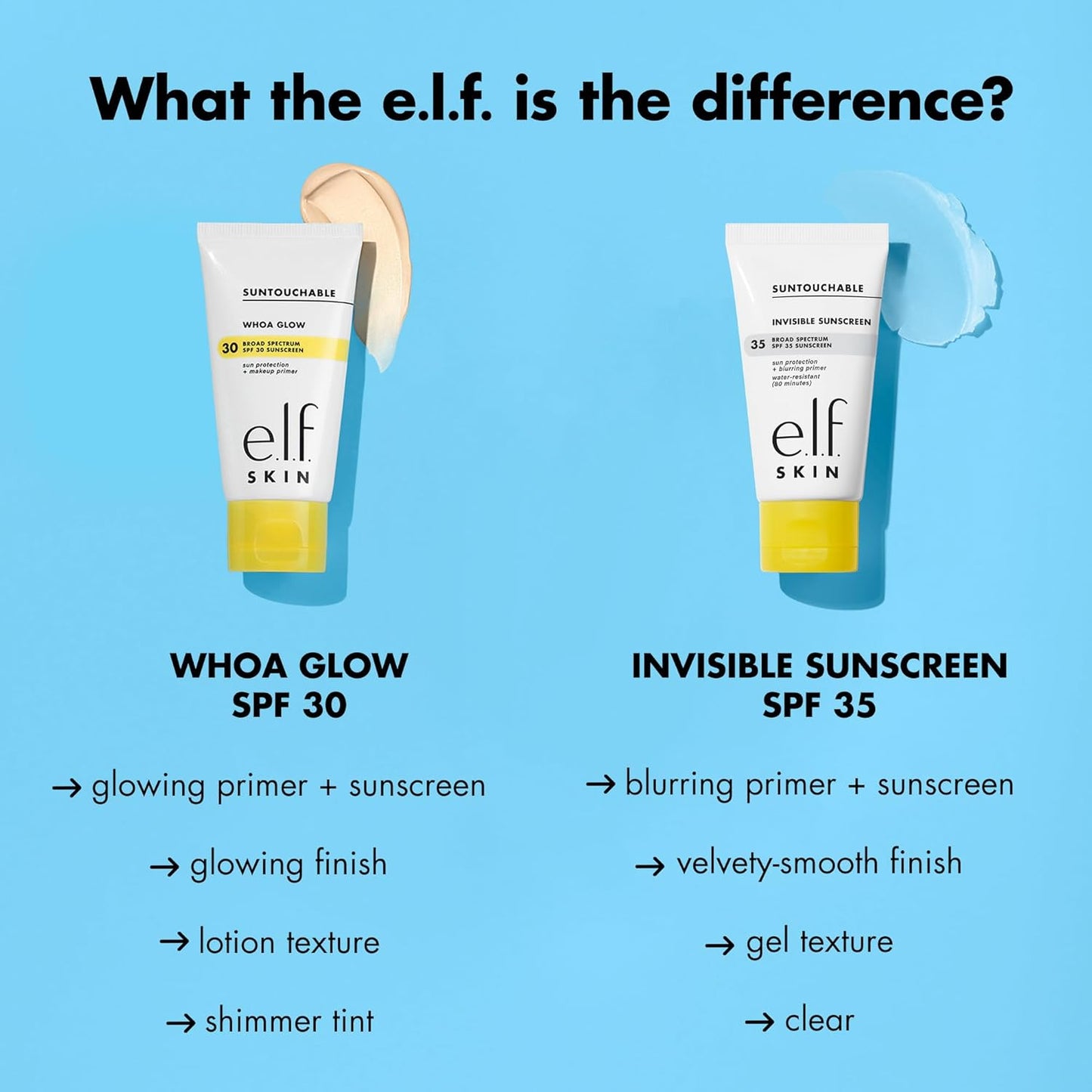 e.l.f. SKIN Suntouchable Invisible SPF 35, Lightweight, Gel-based Sunscreen For A Smooth Complexion, Doubles As A Makeup Primer, Vegan & Cruelty-Free, Packaging May Vary