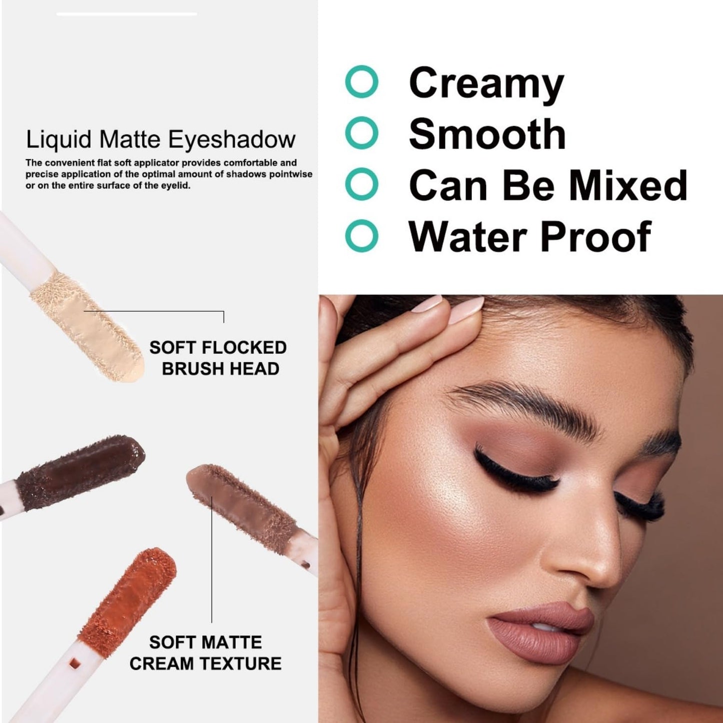 MAEPEOR Matte Liquid Eyeshadow 10 Colors Naked Smooth Creamy Eyeshadow Long Lasting and Waterproof Lightweight Cream Eye Shadow (P09 Oleander)