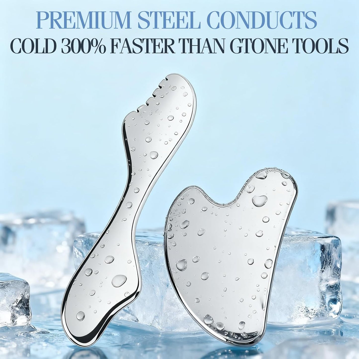 2Pcs Gua Sha Facial Tools Set,Guasha Massage Tool for Face&Body, Manual Massage Tool for Lymphatic Drainage &Jawline Sculpting & Puffiness Reducing,Gua Sha Muscle Scraper Tool,Skin-Care Tool