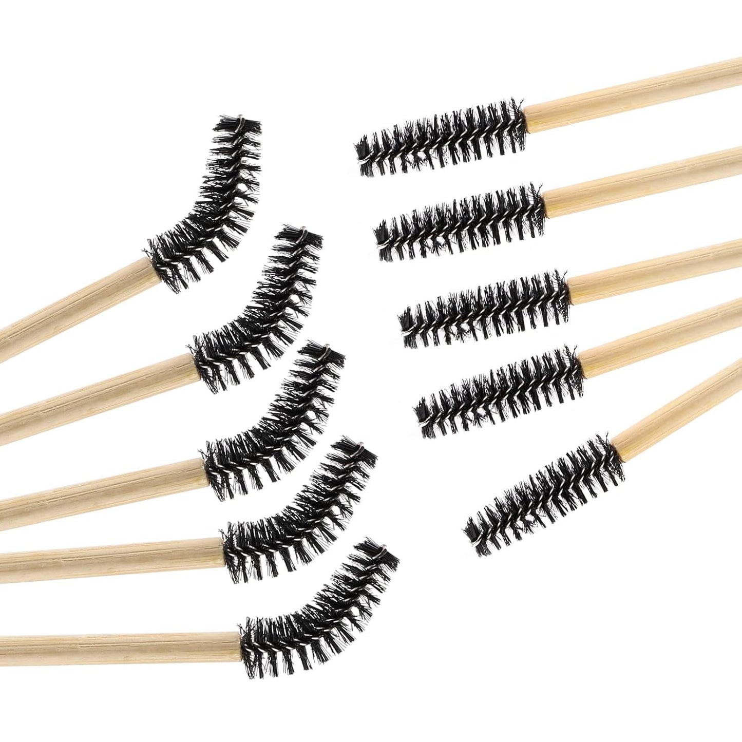 Tbestmax 150 Disposable Mascara Wands Eyelash Brush Spoolies for Eye Lash Extension Eyebrow Bamboo Stick Black