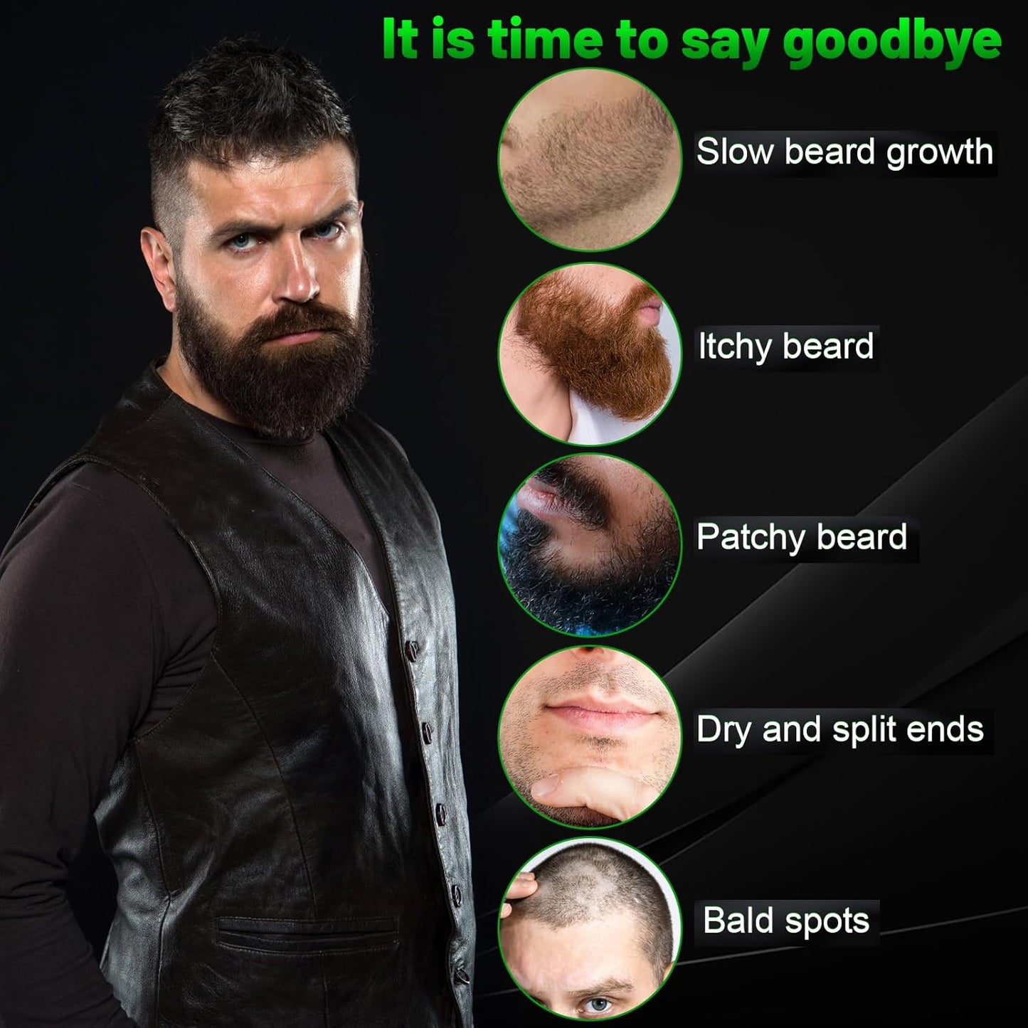 Beard Oil,Maximun Thickening Biotin, with Castor Oil and Argan & Jojoba Oils, Promotes Beard Growth, Styles, Strengthens & Softens Beards & Mustaches,1 Ounce*2（2 Pack）