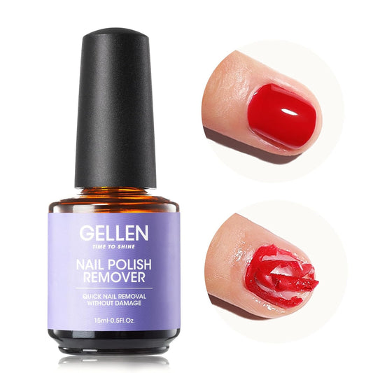 Gellen Gel Nail Polish Remover, 1pc Gel Polish Remover for Nails, Quick & Easy Nail Gel Remover in 2-5 Minutes, No Need Soaking Or Wrapping -15ml