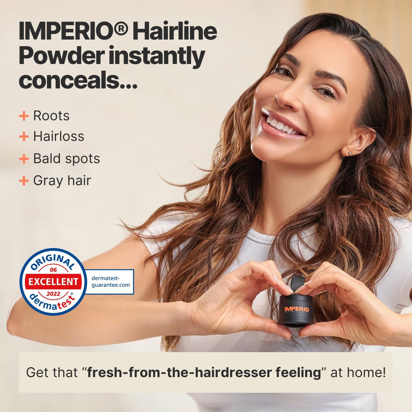 IMPERIO Root Touch Up Hair Powder for Concealing Hair Loss instantly - Hairline Powder for Women & Men - Water resistant Root Cover Up for Thinning Hair in Premium Hairdressing Quality (Medium Blonde)